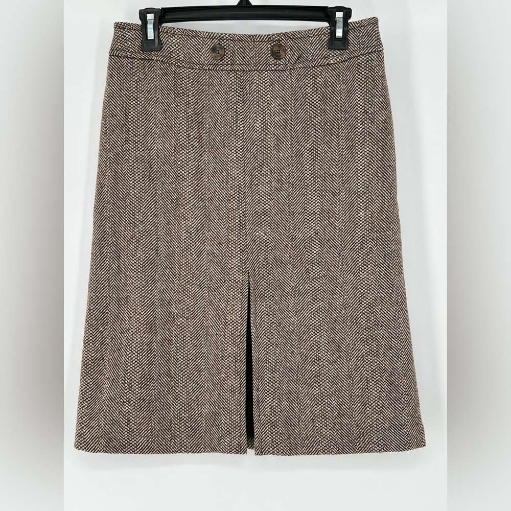 SINEQUANONE FRENCH WOOL BLEND SKIRT‎ CHIC ELEGANT CONTEMPORARY STYLE HOUNDSTOOTH